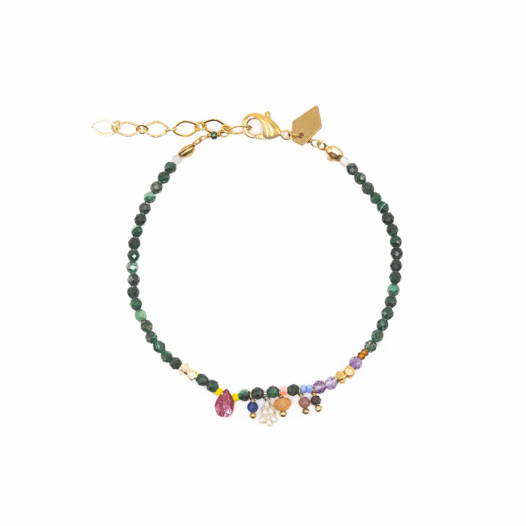 Bracelet en Laiton Doré et Pierre Semi-Précieuse FDC15