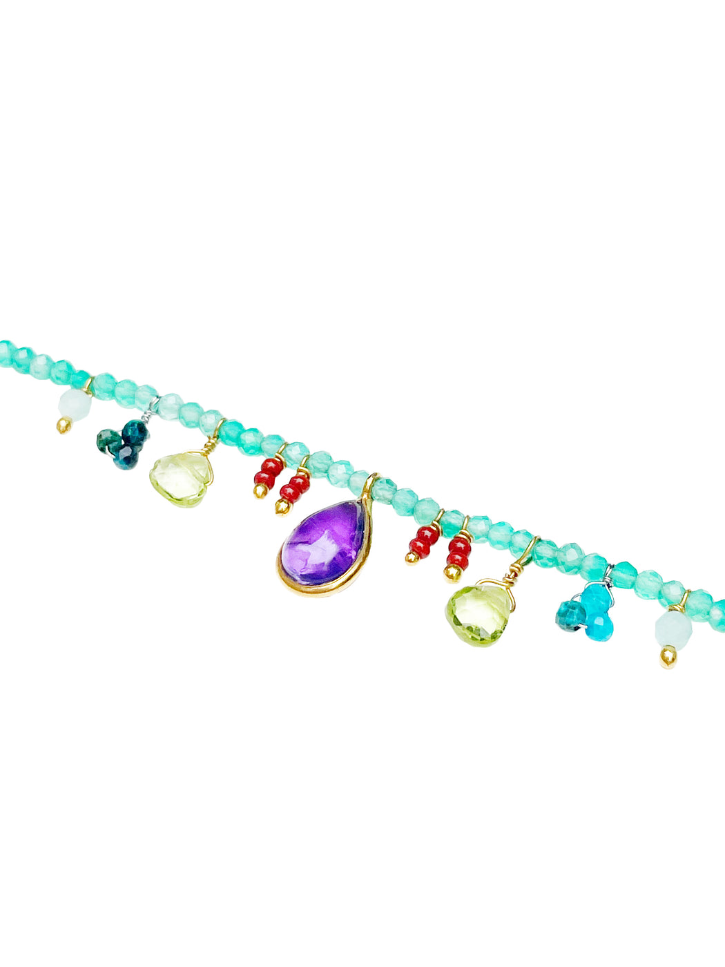 Bracelet double en Laiton Doré et Pierre Semi-Précieuse FDC163