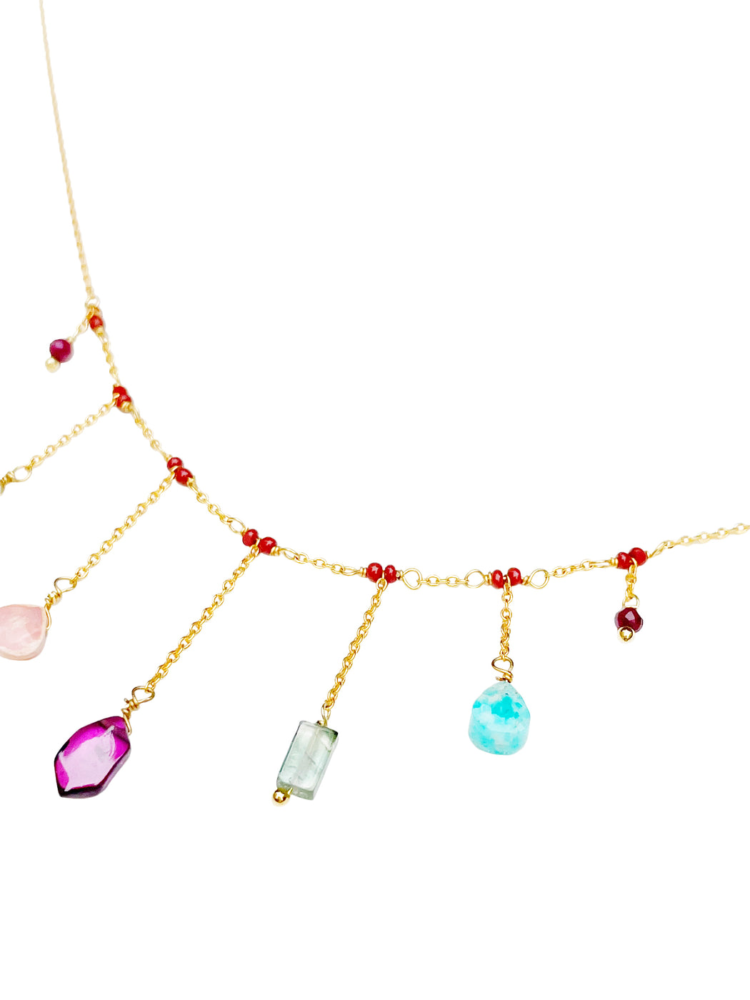 Collier en Laiton Doré et Pierre Semi-Précieuse FDC460