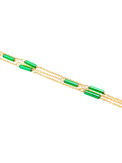 Bracelet en Laiton Doré et Pierre Semi-Précieuse B21_57