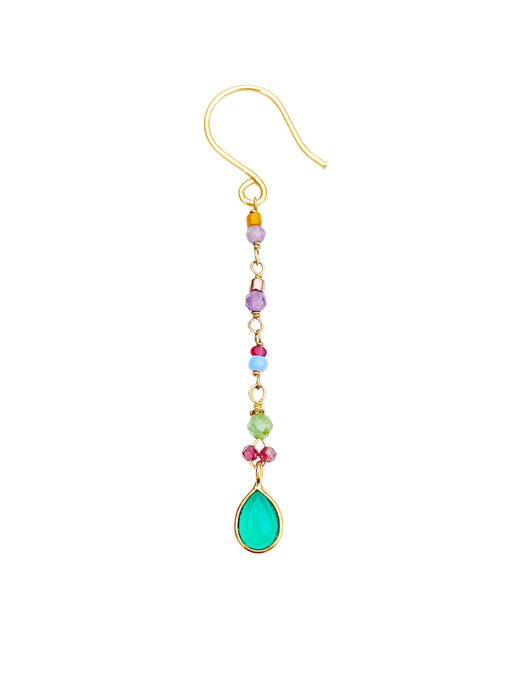 Boucles d'Oreille  en Laiton Doré et Pierre Semi-Précieuse FDC189