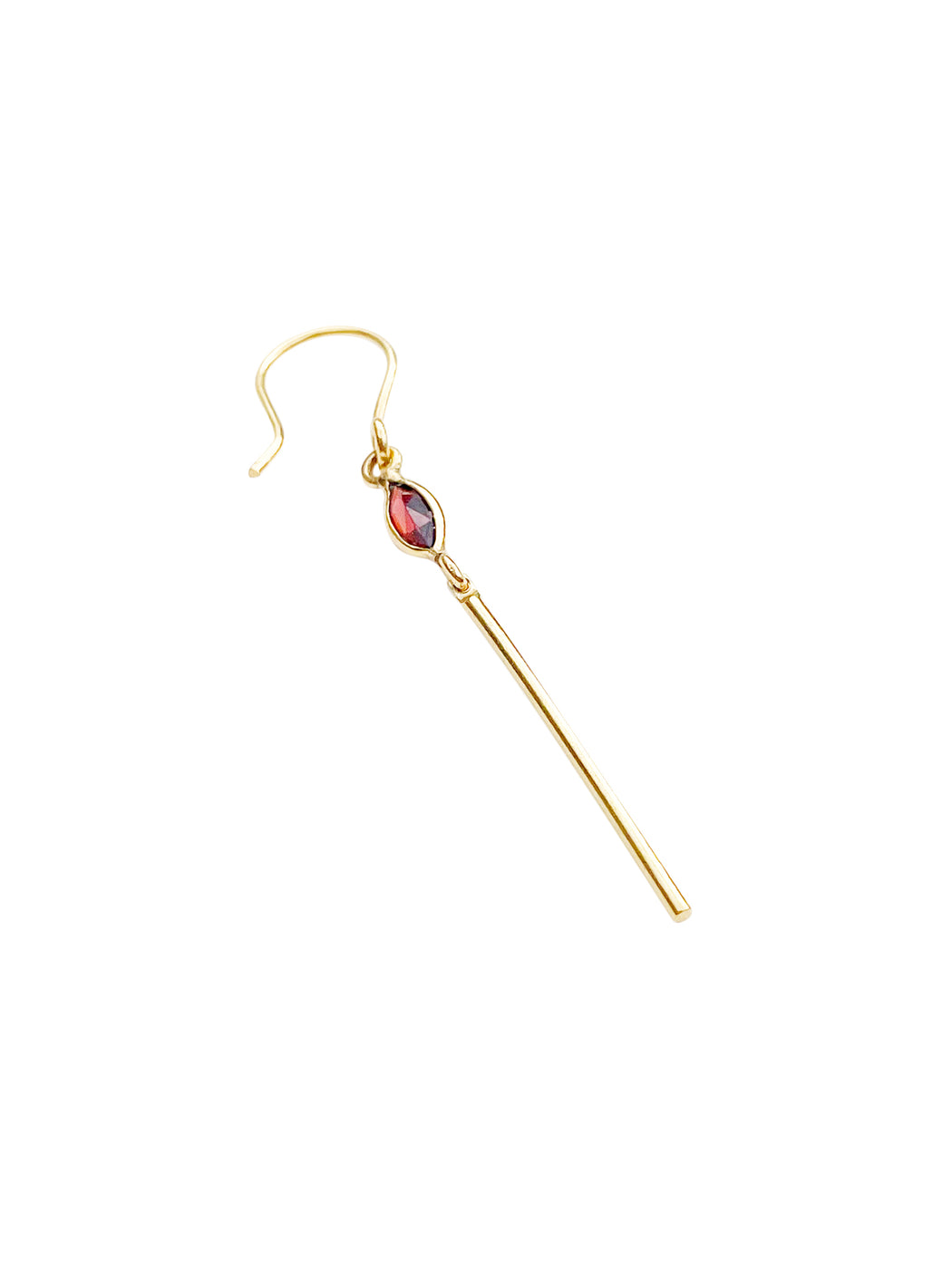 Boucles d'Oreille  en Laiton Doré et Pierre Semi-Précieuse B21_17