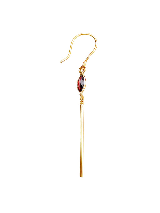 Boucles d'Oreille  en Laiton Doré et Pierre Semi-Précieuse B21_17