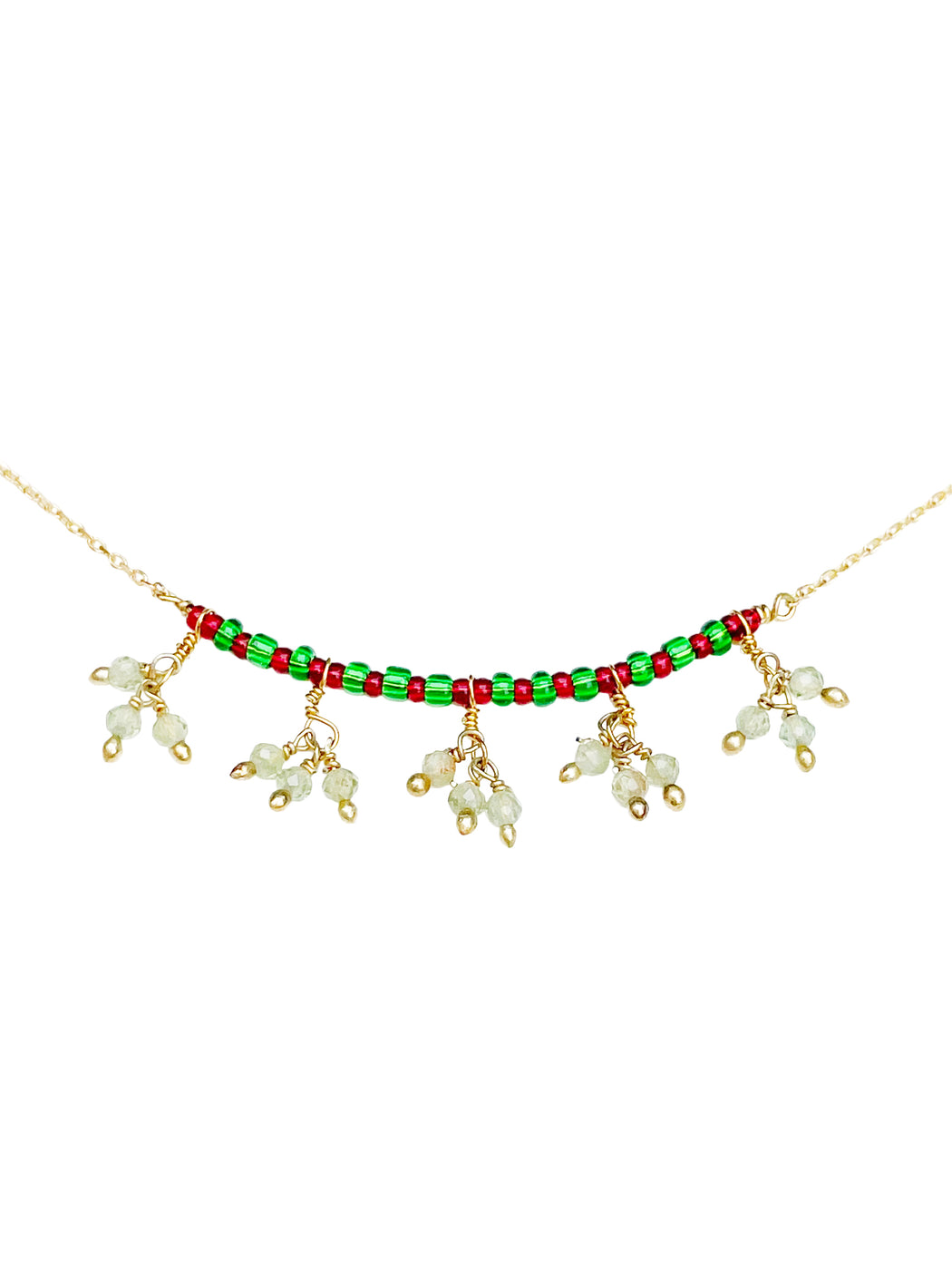 Collier en Laiton Doré et Pierre Semi-Précieuse FDC461