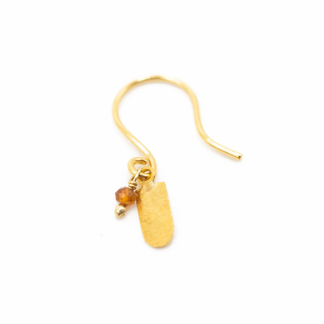 Boucles d'Oreille en Laiton Doré et Pierre Semi-Précieuse FDC28C