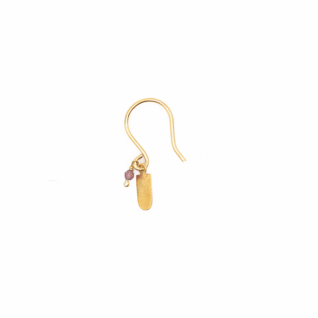 Boucles d'Oreille en Laiton Doré et Pierre Semi-Précieuse FDC28D