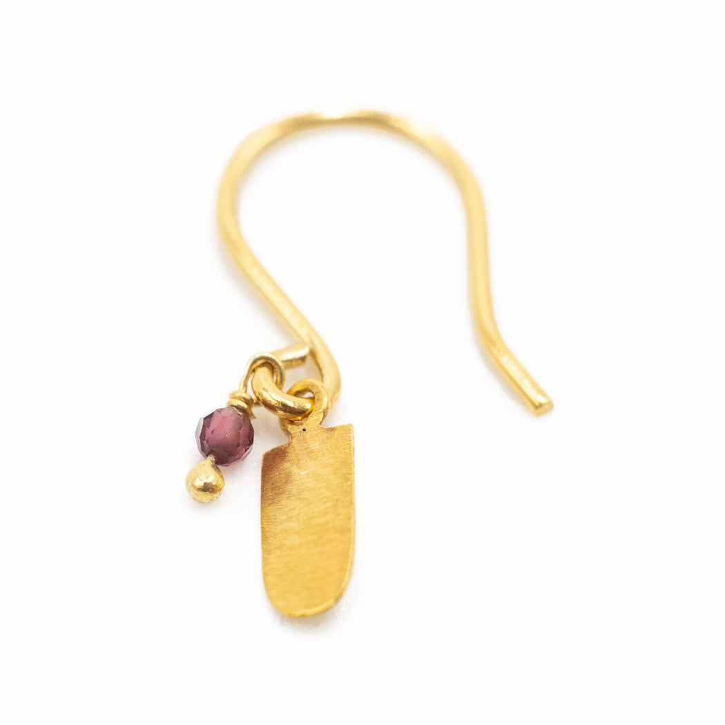 Boucles d'Oreille en Laiton Doré et Pierre Semi-Précieuse FDC28D