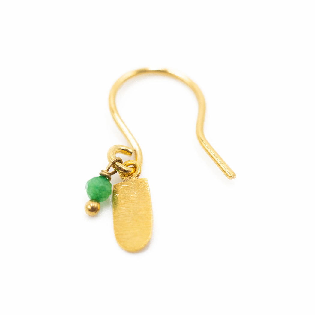 Boucles d'Oreille en Laiton Doré et Pierre Semi-Précieuse FDC28F