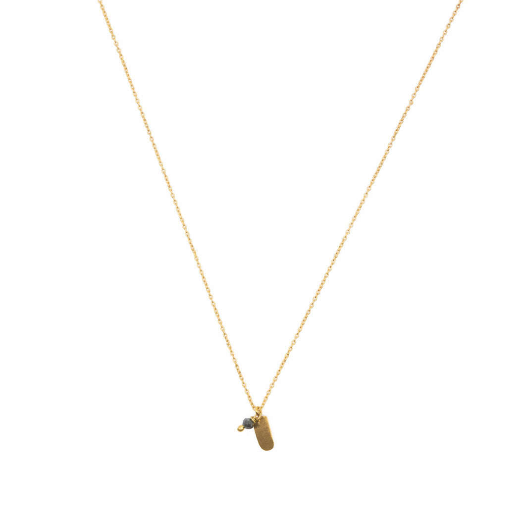 Collier en Laiton Doré et Pierre Semi-Précieuse FDC29