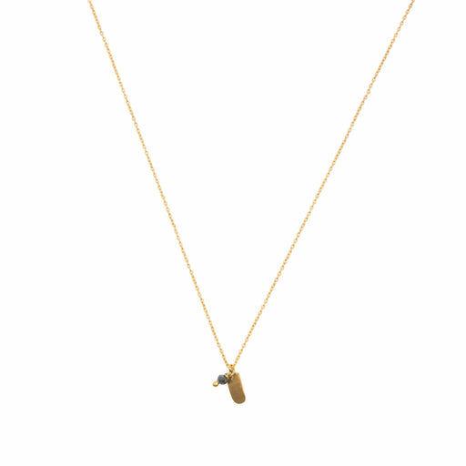 Collier en Laiton Doré et Pierre Semi-Précieuse FDC29