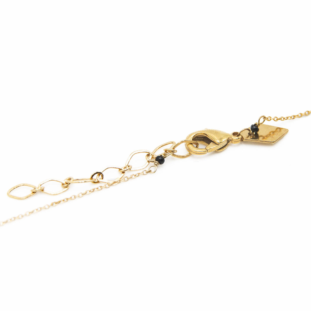 Collier en Laiton Doré et Pierre Semi-Précieuse FDC29