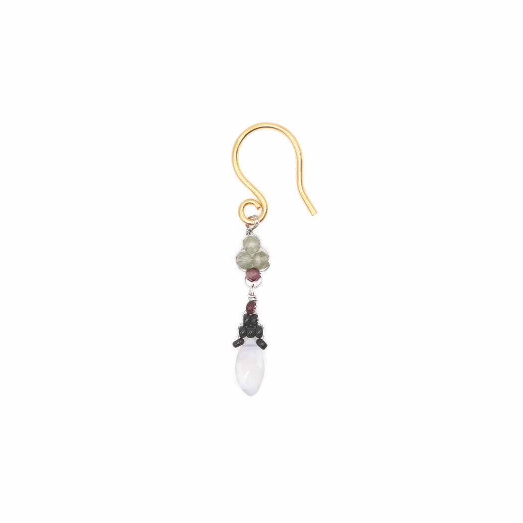 Boucles d'Oreille  en Laiton Doré et Pierre Semi-Précieuse FDC30