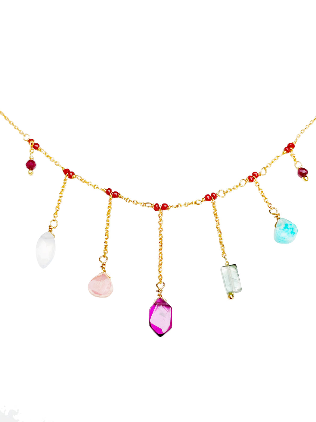 Collier en Laiton Doré et Pierre Semi-Précieuse FDC460