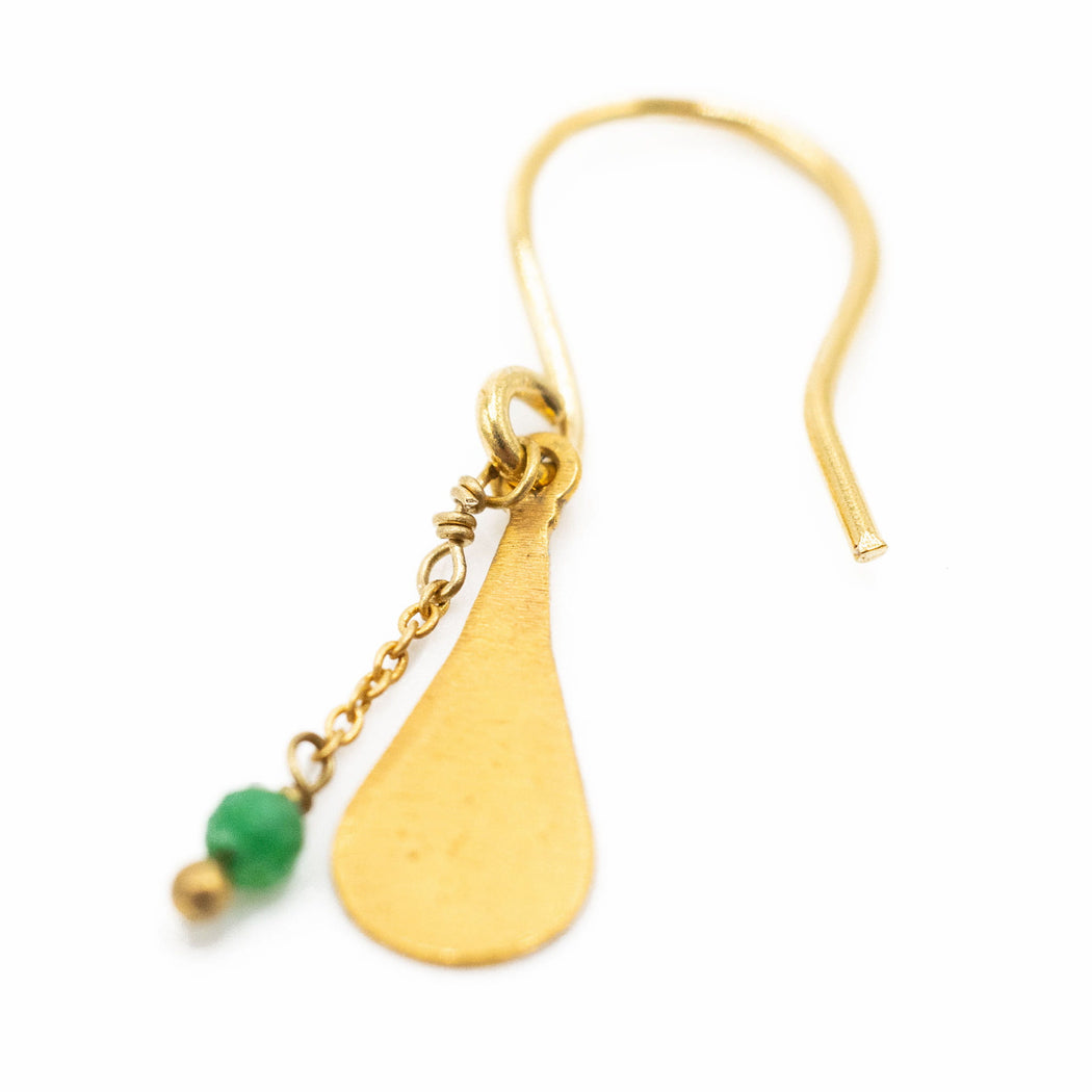 Boucles d'Oreille en Laiton Doré et Pierre Semi-Précieuse FDC44