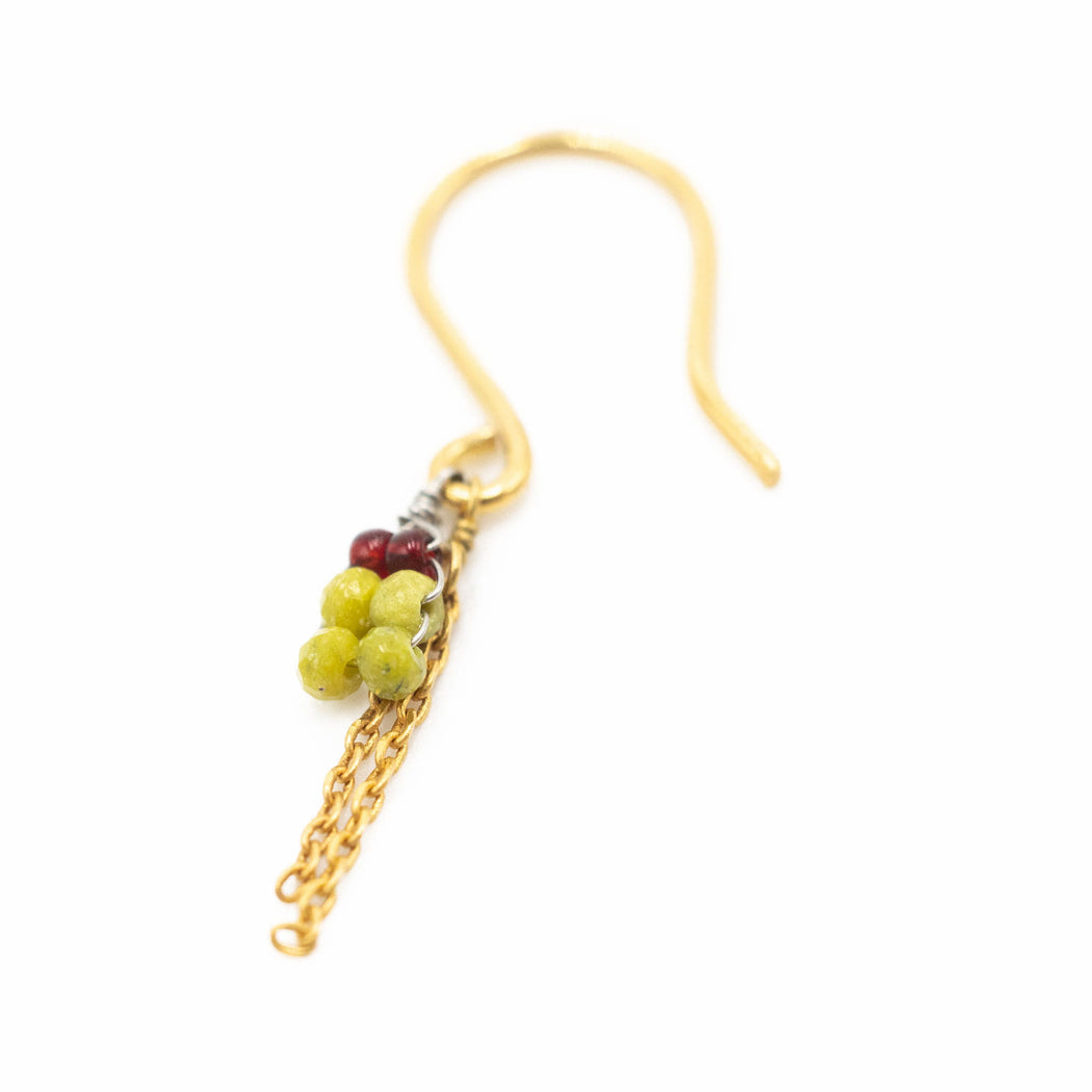 Boucles d'Oreille en Laiton Doré et Pierre Semi-Précieuse FDC46E