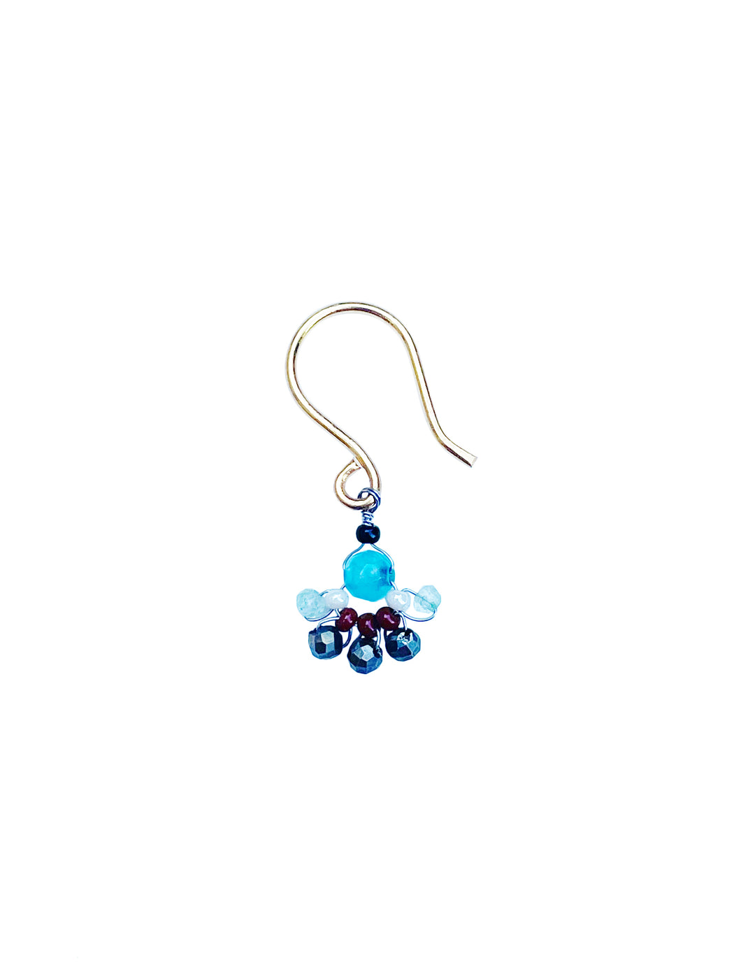 Boucles d'Oreille  en Laiton Doré et Pierre Semi-Précieuse FDC152