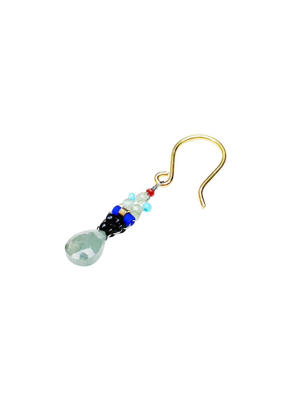 Boucles d'Oreille  en Laiton Doré et Pierre Semi-Précieuse FDC436
