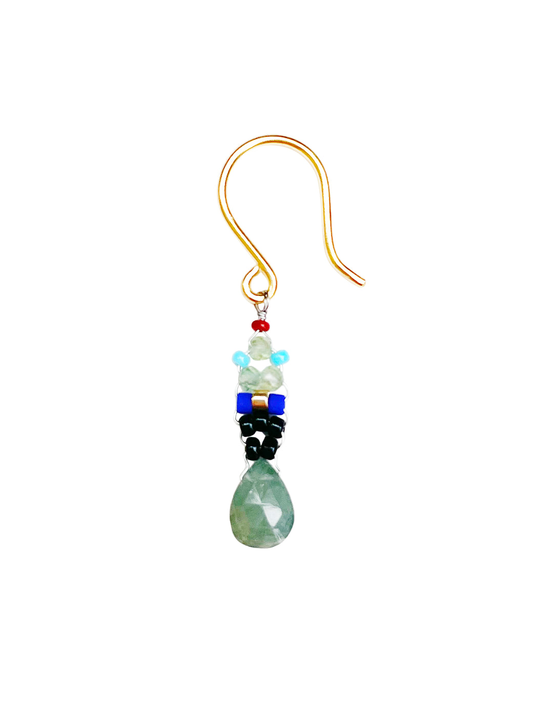 Boucles d'Oreille  en Laiton Doré et Pierre Semi-Précieuse FDC436