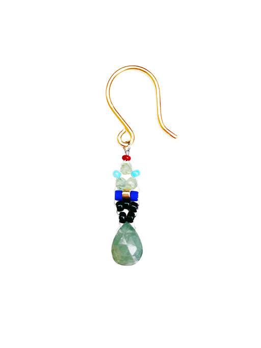 Boucles d'Oreille  en Laiton Doré et Pierre Semi-Précieuse FDC436