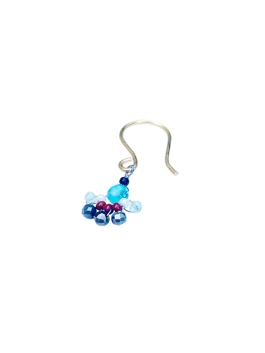 Boucles d'Oreille  en Laiton Doré et Pierre Semi-Précieuse FDC152