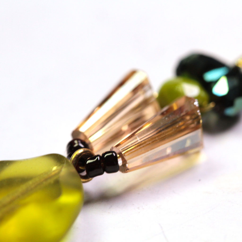 le fourbi de capucine boucles d'oreille laiton perles de verre BI 29 B le FDC