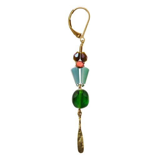 le fourbi de capucine boucles d'oreille laiton perles de verre BI 29 C le FDC